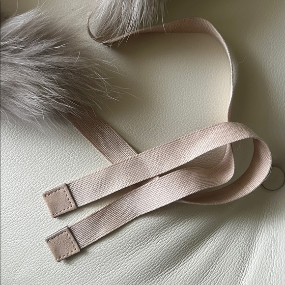 MaxMara Fur Collar with Ribbon Ties, Taupe - Picture 2 of 8